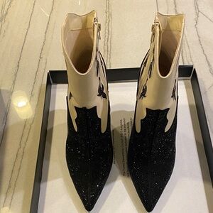 INC International Concepts Black and Cream Ankle Booties